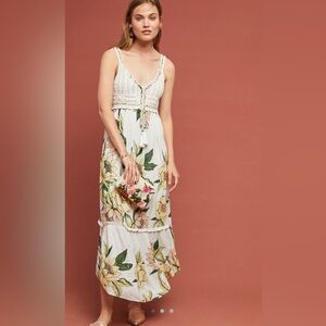 FARM Rio White and Yellow Floral Midi Dress